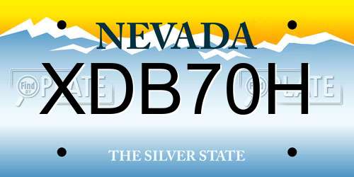 XDB70H Nevada License Plate