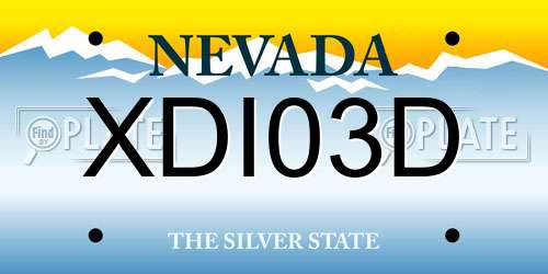 XDI03D Nevada License Plate
