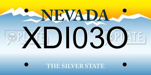 XDI03O Nevada License Plate