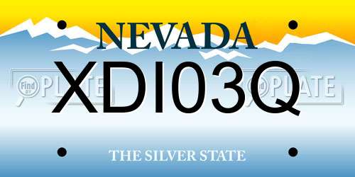 XDI03Q Nevada License Plate