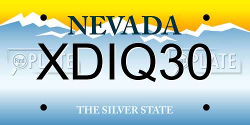 XDIQ30 Nevada License Plate