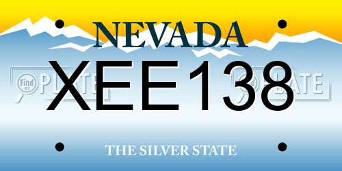 XEE138 Nevada License Plate