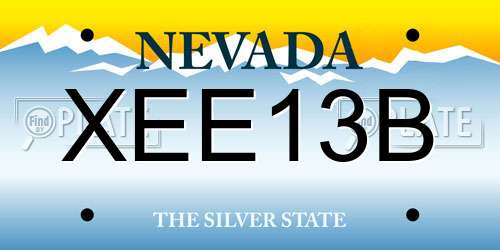 XEE13B Nevada License Plate
