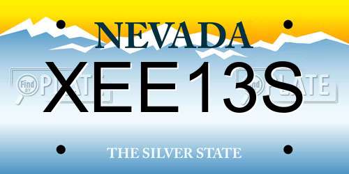 XEE13S Nevada License Plate
