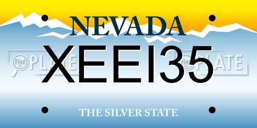 XEEI35 Nevada License Plate