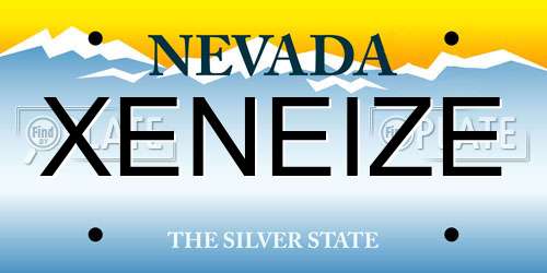 XENEIZE Nevada License Plate