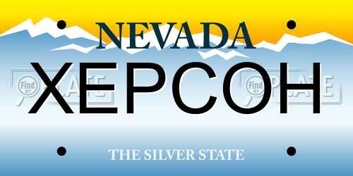 XEPCOH Nevada License Plate