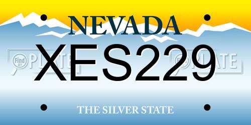 XES229 Nevada License Plate