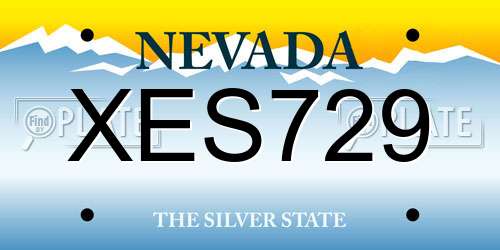 XES729 Nevada License Plate