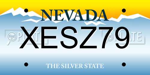 XESZ79 Nevada License Plate