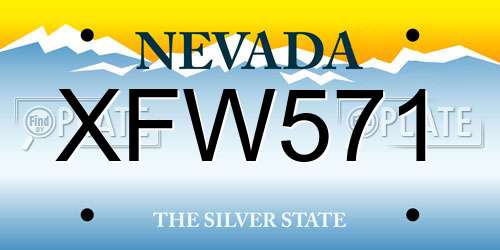 XFW571 Nevada License Plate