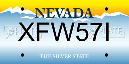 XFW57I Nevada License Plate