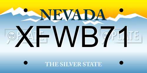 XFWB71 Nevada License Plate