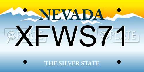 XFWS71 Nevada License Plate