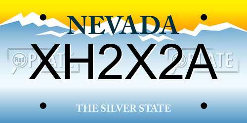 XH2X2A Nevada License Plate