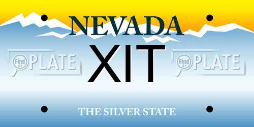 XIT Nevada License Plate