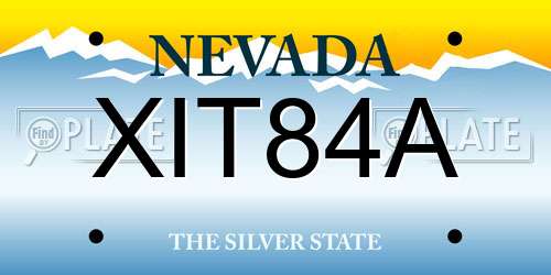 XIT84A Nevada License Plate