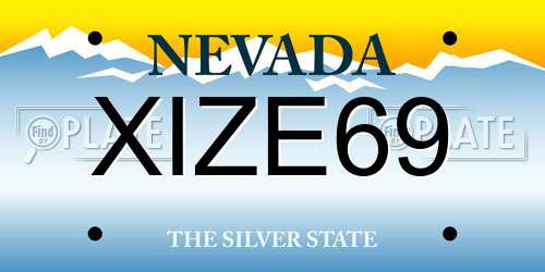 XIZE69 Nevada License Plate