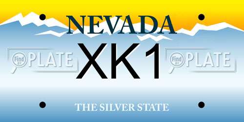 XK1 Nevada License Plate