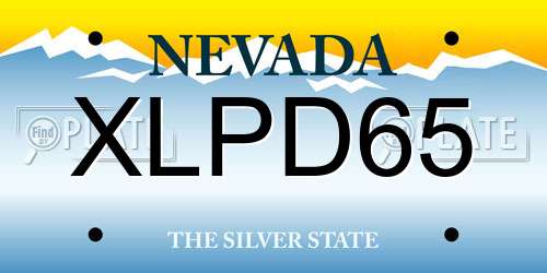 XLPD65 Nevada License Plate