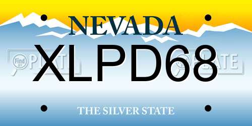 XLPD68 Nevada License Plate