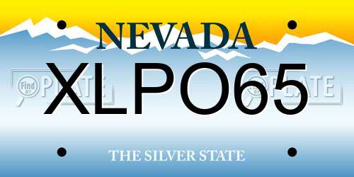 XLPO65 Nevada License Plate