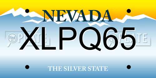 XLPQ65 Nevada License Plate
