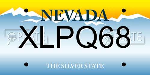 XLPQ68 Nevada License Plate