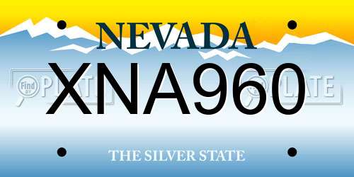 XNA960 Nevada License Plate