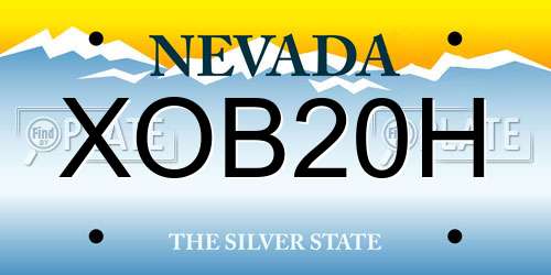 XOB20H Nevada License Plate