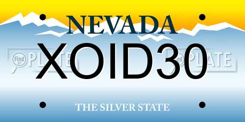 XOID30 Nevada License Plate