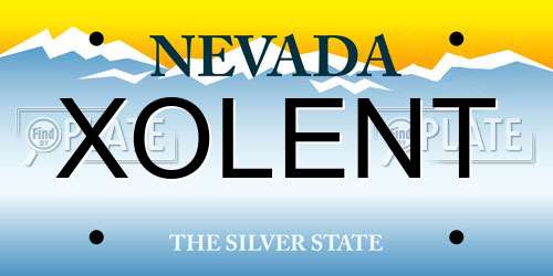 XOLENT Nevada License Plate