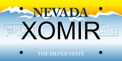 XOMIR Nevada License Plate