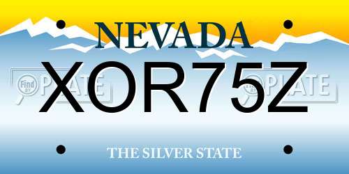 XOR75Z Nevada License Plate