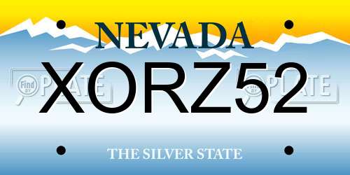 XORZ52 Nevada License Plate