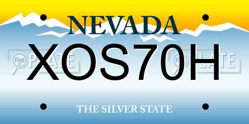 XOS70H Nevada License Plate