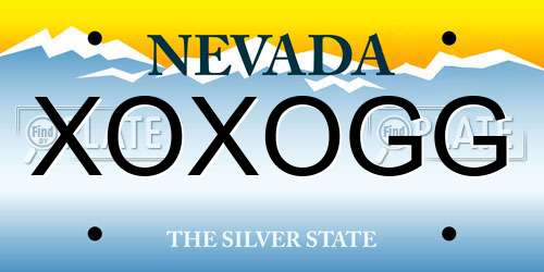 XOXOGG Nevada License Plate