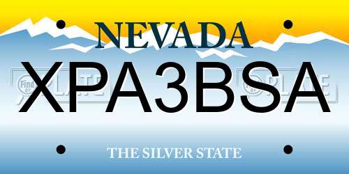 XPA3BSA Nevada License Plate