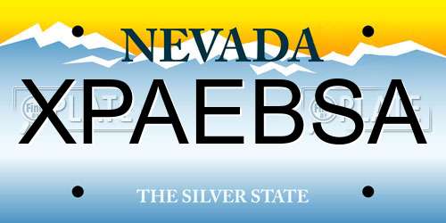 XPAEBSA Nevada License Plate