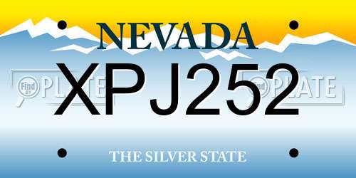 XPJ252 Nevada License Plate