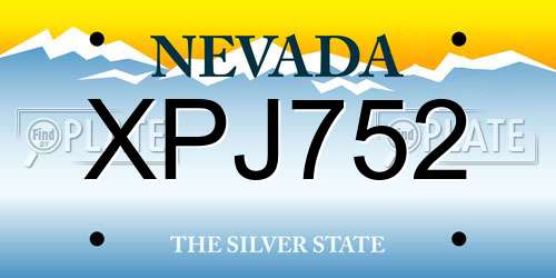 XPJ752 Nevada License Plate