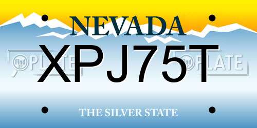 XPJ75T Nevada License Plate