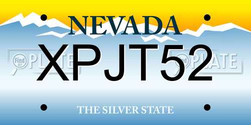 XPJT52 Nevada License Plate