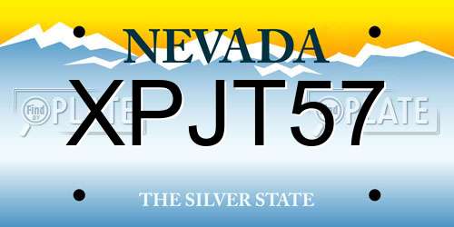 XPJT57 Nevada License Plate