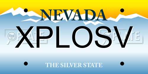 XPLOSV Nevada License Plate
