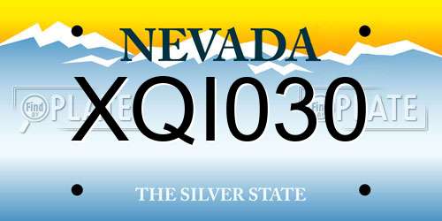 XQI030 Nevada License Plate