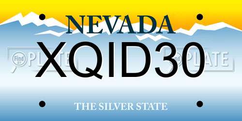 XQID30 Nevada License Plate