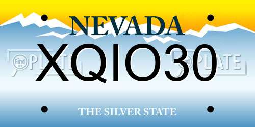 XQIO30 Nevada License Plate