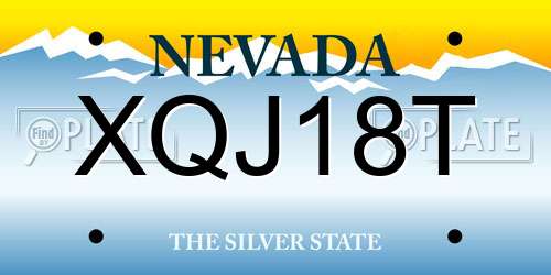 XQJ18T Nevada License Plate