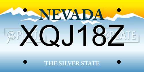 XQJ18Z Nevada License Plate